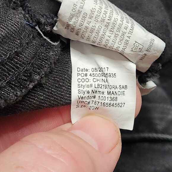 Bandolino Mandie Straight Jeans Womens Size 20W Average Plus Black Stretch 42x30 - Picture 13 of 13